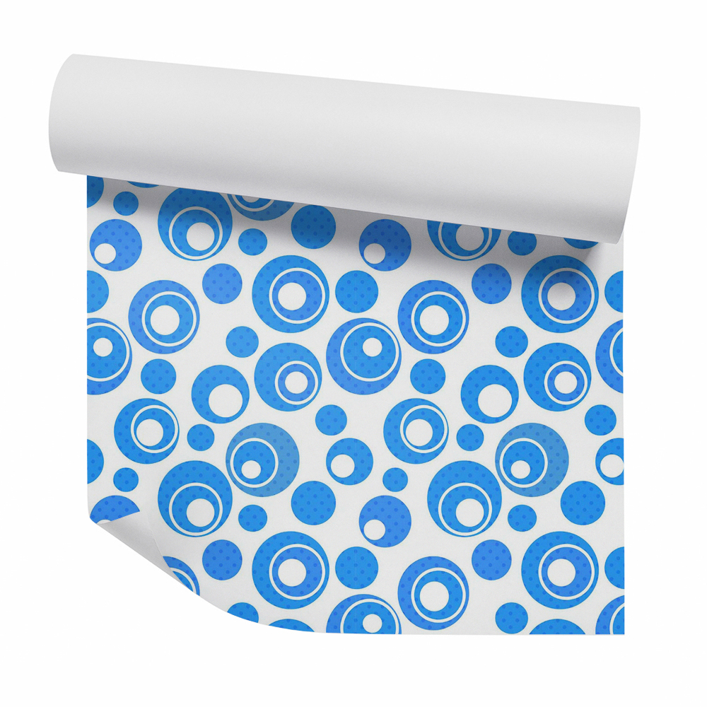 Tapeta Niebieskie abstrakcyjne kółka na białym tle