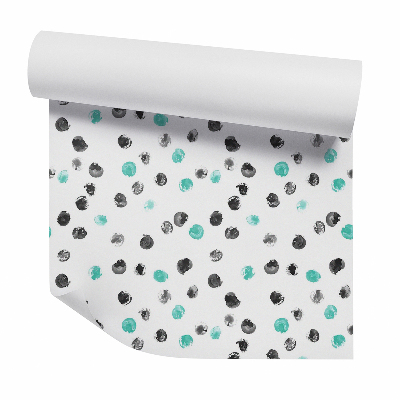 Tapeta Zielono-czarne pastelowe kropki