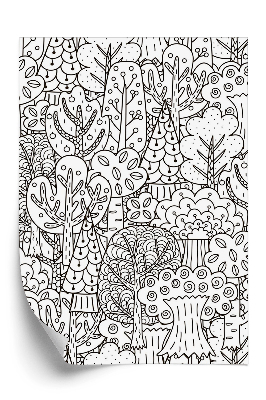 Tapeta Czarno biały las