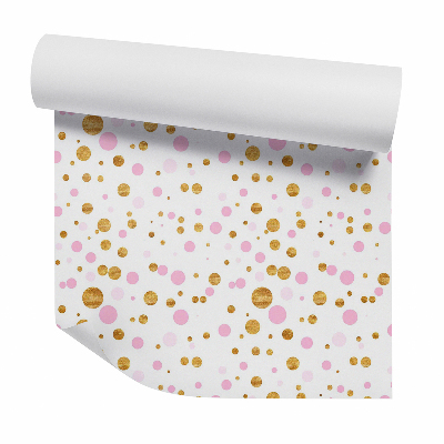 Tapeta Brązowo-różowe ozdobne kropki