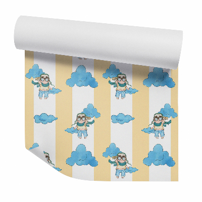 Tapeta Pionowe pasy młody pilot samolotu