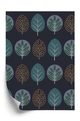 Tapeta Dekoracyjne tło z drzew skandynawski styl