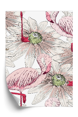 Tapeta Tropikalny różowy flaming