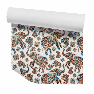 Tapeta Dekoracyjne wzory indyjskie słonie