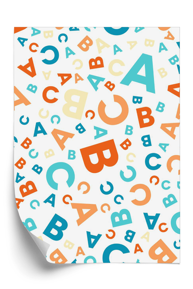 Tapeta Kolorowe litery alfabetu
