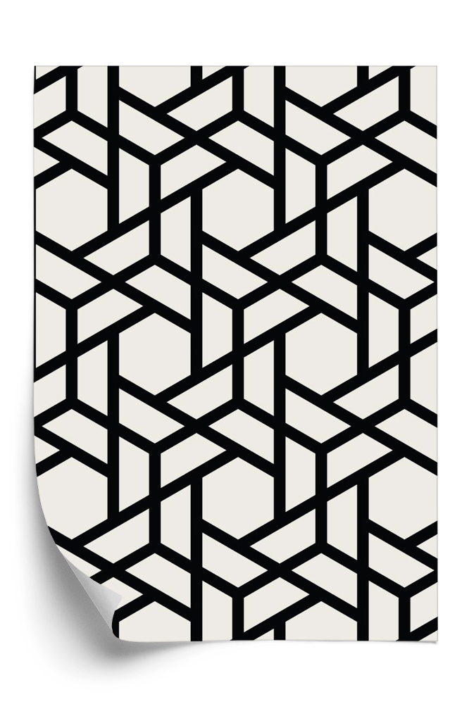 Tapeta Abstrakcyjna geometria czarno-biała