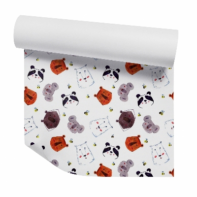 Tapeta geometryczne rysunki leśnych zwierząt