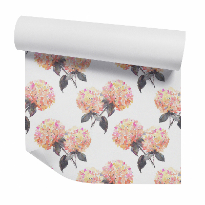 Tapeta Pomarańczowe hortensje abstrakcja