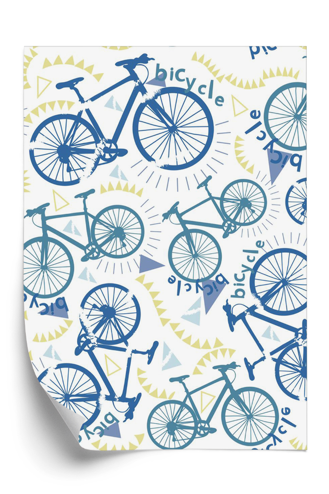Tapeta Abstrakcyjny wzór z rowerami