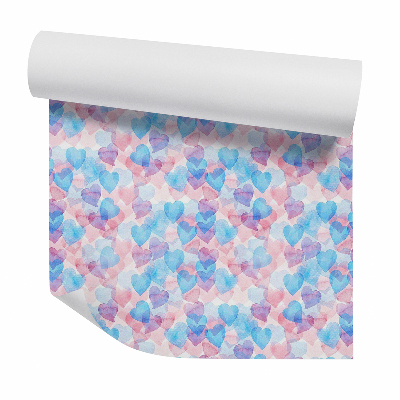 Tapeta Kolorowe serca akwarela