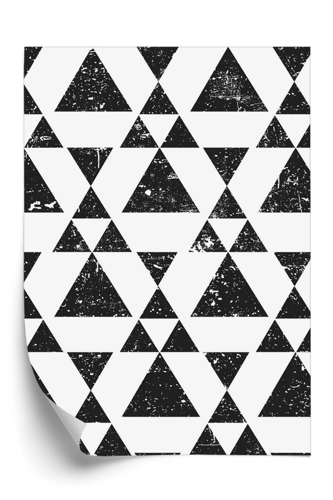 Tapeta Czarno białe tło geometryczne trójkąty