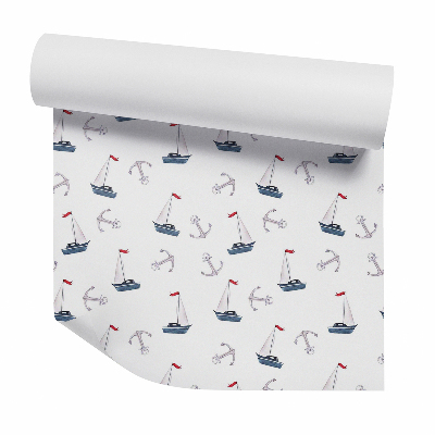 Tapeta Mała łódz i kotwice