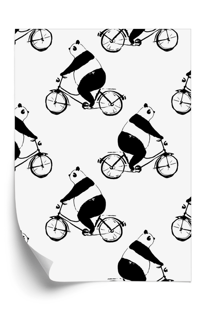 Tapeta Panda na rowerze