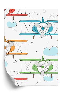 Tapeta Ręcznie malowane kolorowe samoloty