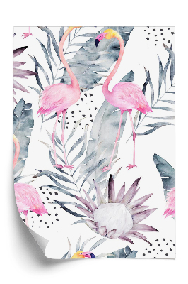 Tapeta Flamingi i rośliny