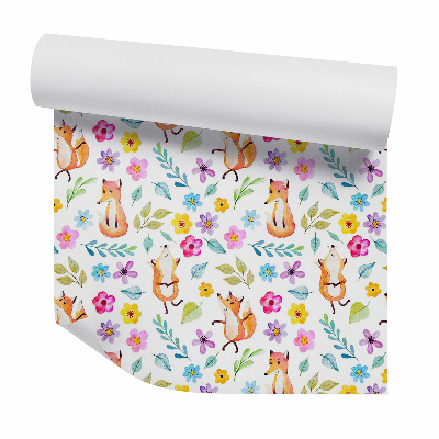 Okleina ścienna Ozdobny pastelowy lis w liściach