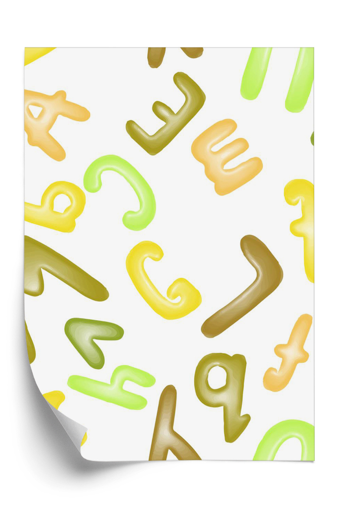Tapeta Kolorowe plastelinowe litery dla dzieci