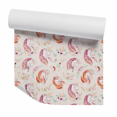 Okleina ścienna Dekoracyjne jednorożce jasne tło