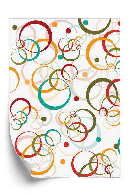 Tapeta Koła i kropki retro wzór