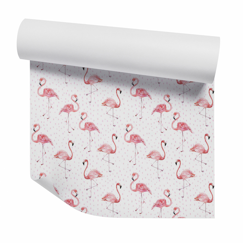 Tapeta Flamingi na kropkach jasne