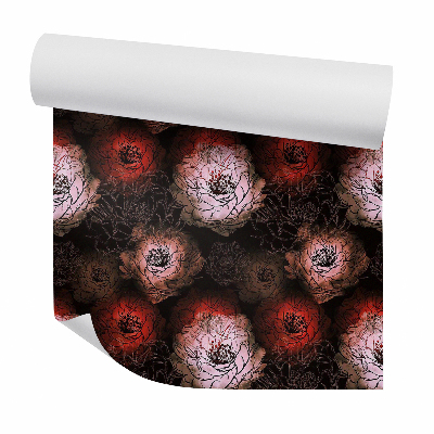 Okleina samoprzylepna na ścianę Róże podświetlone w ciemnych kolorach
