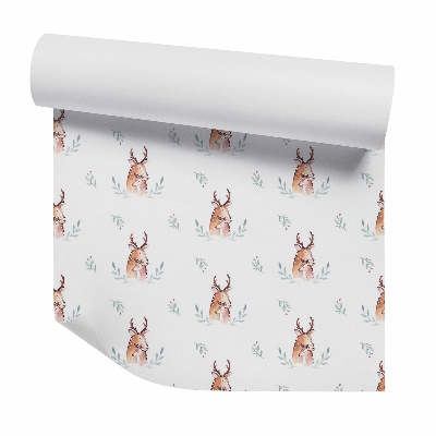 Okleina samoprzylepna na ścianę Jelonki w trawie białe tło