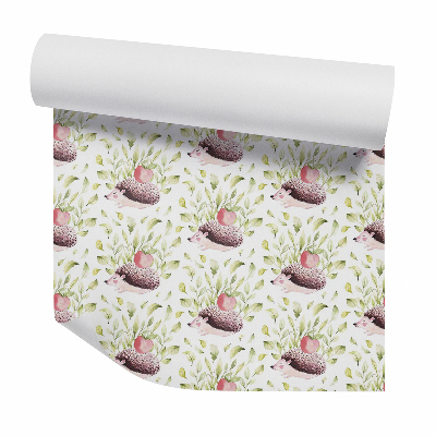 Okleina samoprzylepna na ścianę Mały jeż z jabłkiem