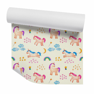 Okleina samoprzylepna na ścianę Magiczne jednorożce w serduszka