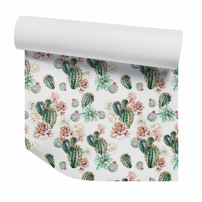 Okleina samoprzylepna na ścianę Realistyczne kaktusy i kwiaty