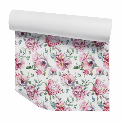 Okleina samoprzylepna na ścianę Różowe kwiaty pastelowe