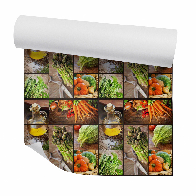 Tapeta Włoski stół warzyw oraz oliwa