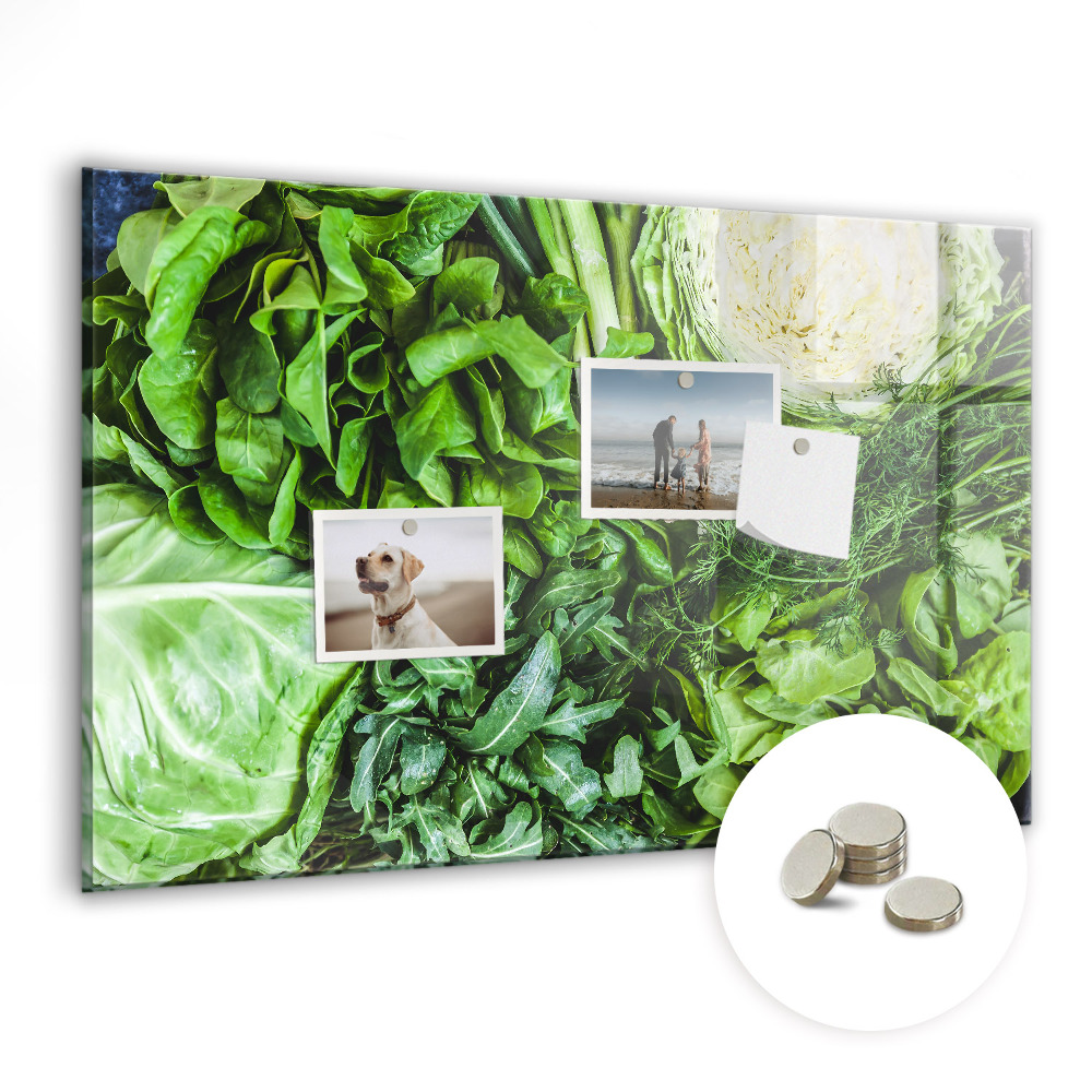Tablica magnetyczna do kuchni Zielone liście sałaty