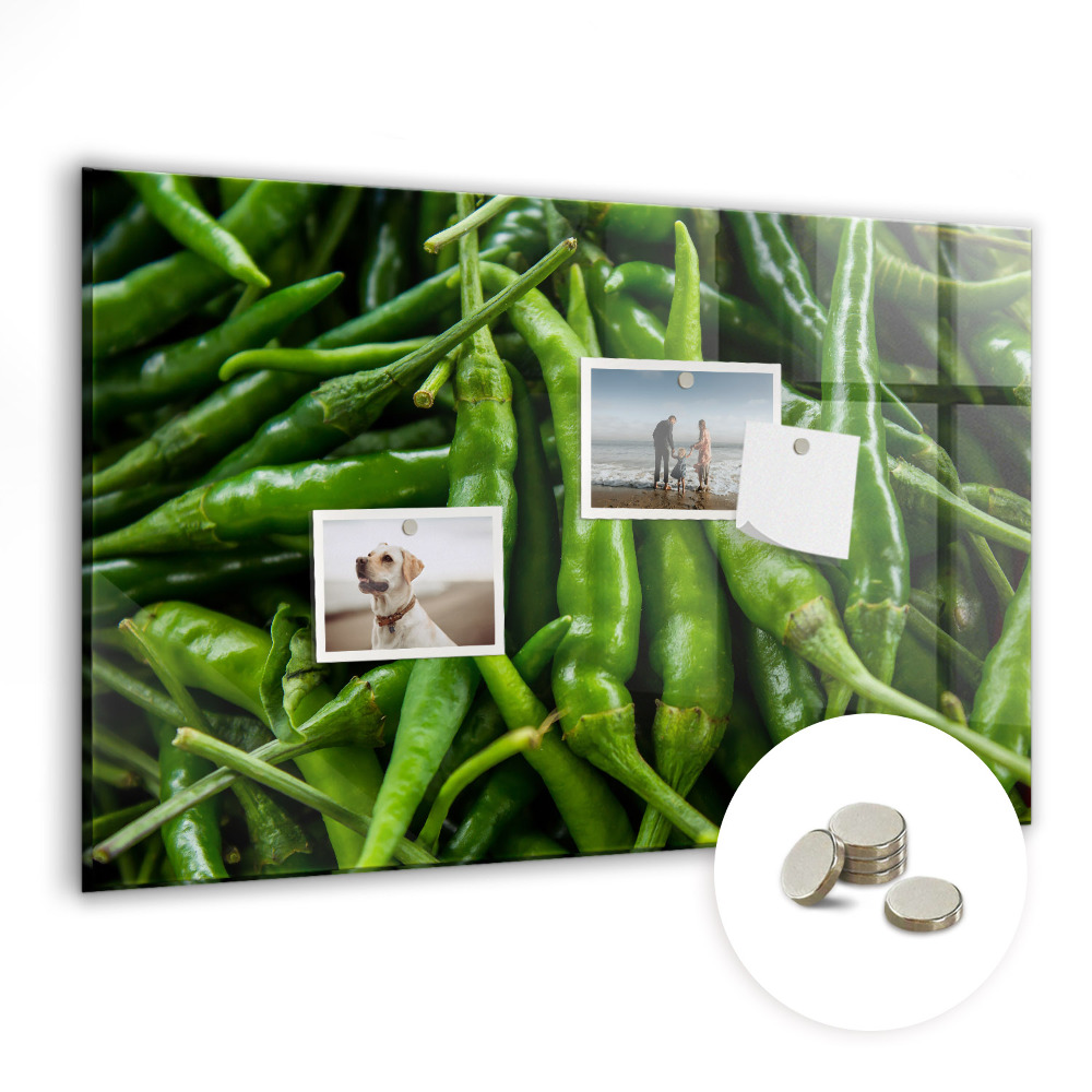 Tablica magnetyczna do kuchni Zielone papryczki chilli