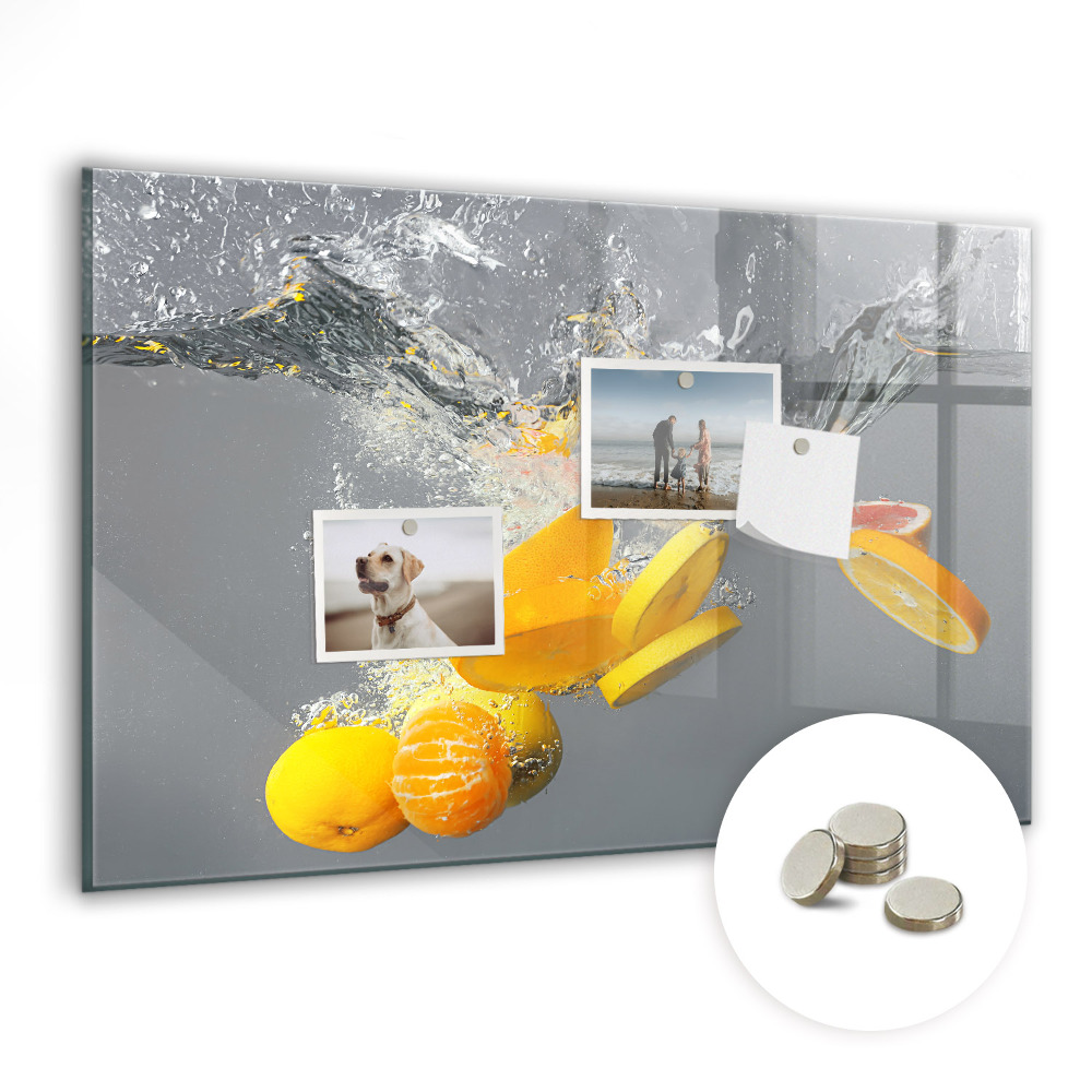 Tablica magnetyczna do kuchni Cytryny i pomarańcze woda