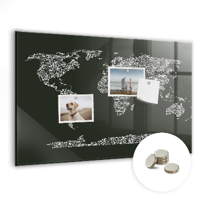 Tablica magnetyczna dla dzieci Mapa z nazwami kontynentów