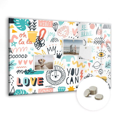 Tablica magnetyczna ozdobna Kolorowe napisy