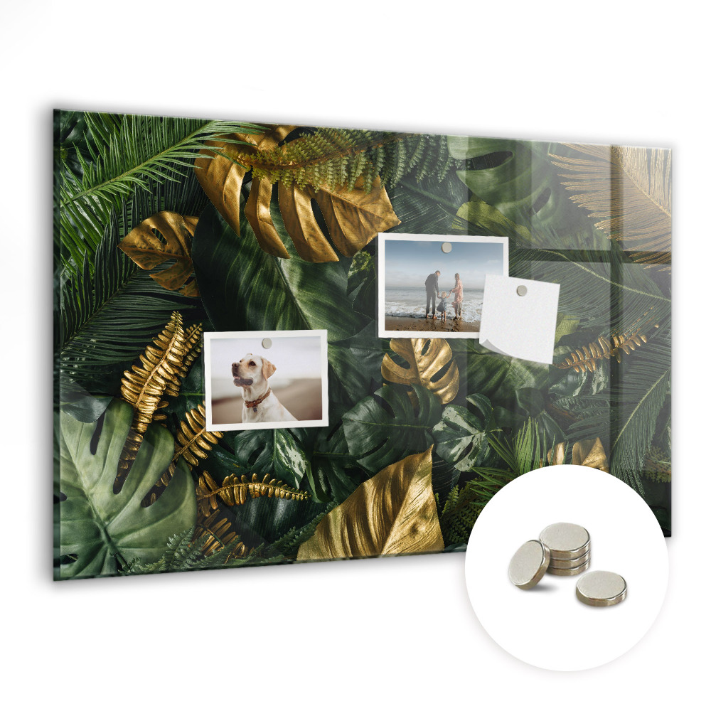 Tablica magnetyczna na ścianę Tropicalne złote liście