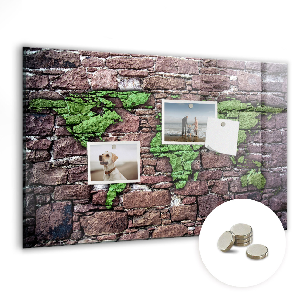 Tablica magnetyczna dla dzieci Mapa świata na murze