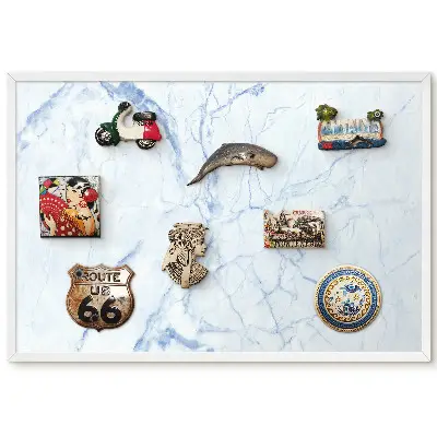 Tablica metalowa magnetyczna z eleganckim wzorem marmuru z niebieskim akcentem