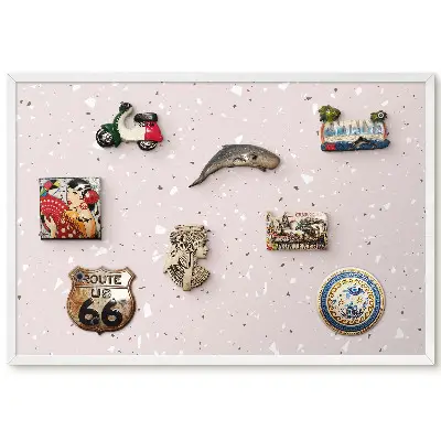 Tablica metalowa na magnesy z delikatnym wzorem terrazzo