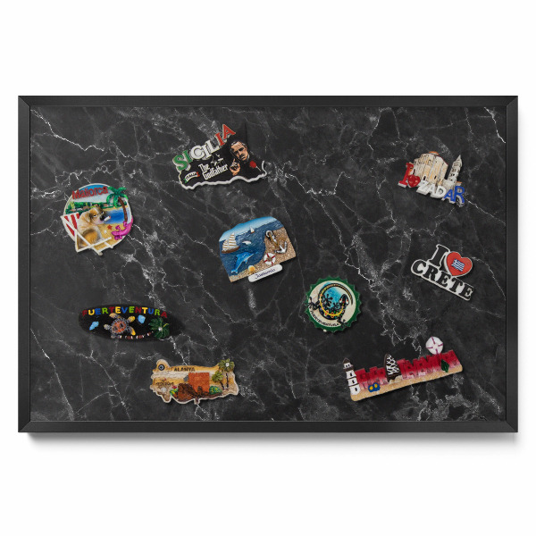 Metalowa tablica na magnesy Elegancki czarny marmur