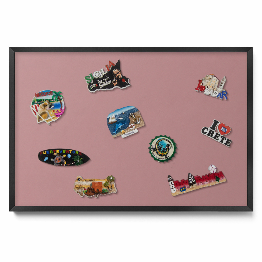Tablica na magnesy z wakacji Kolor pastelowy różowy