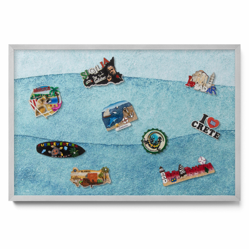 Tablica na ścianę na magnesy Akwarelowe błękitne fale