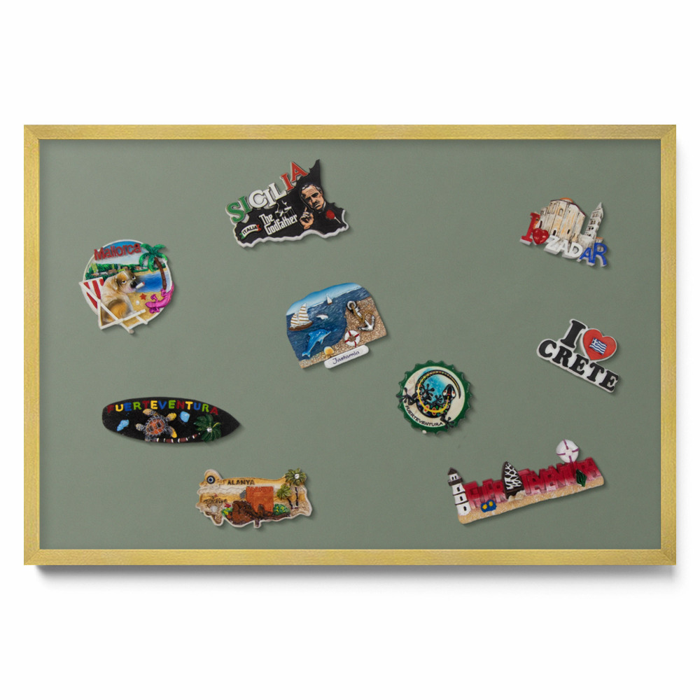 Duża tablica na magnesy z wakacji Kolor oliwkowy