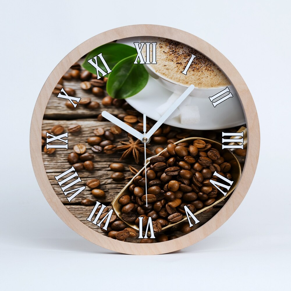 Nowoczesny zegar ścienny Kawa