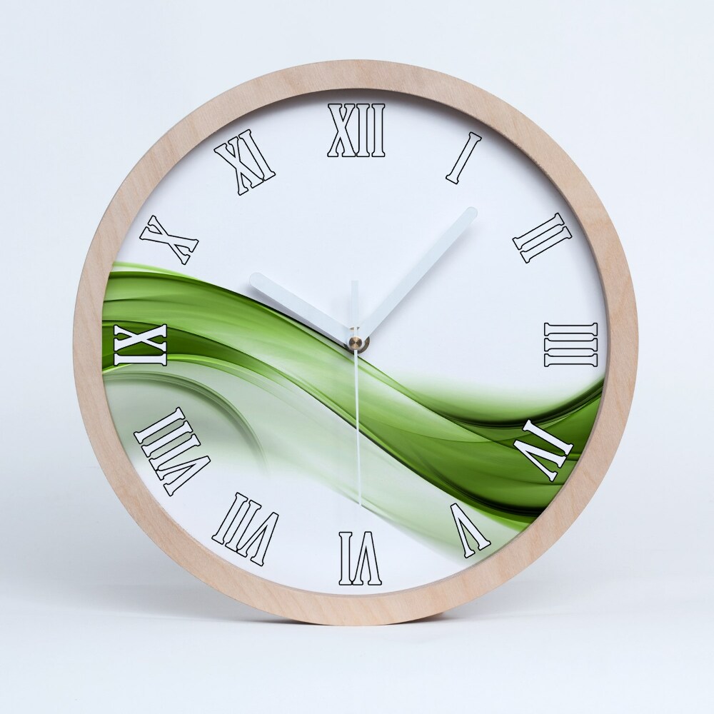 Zegar ścienny drewniany Zielona fala