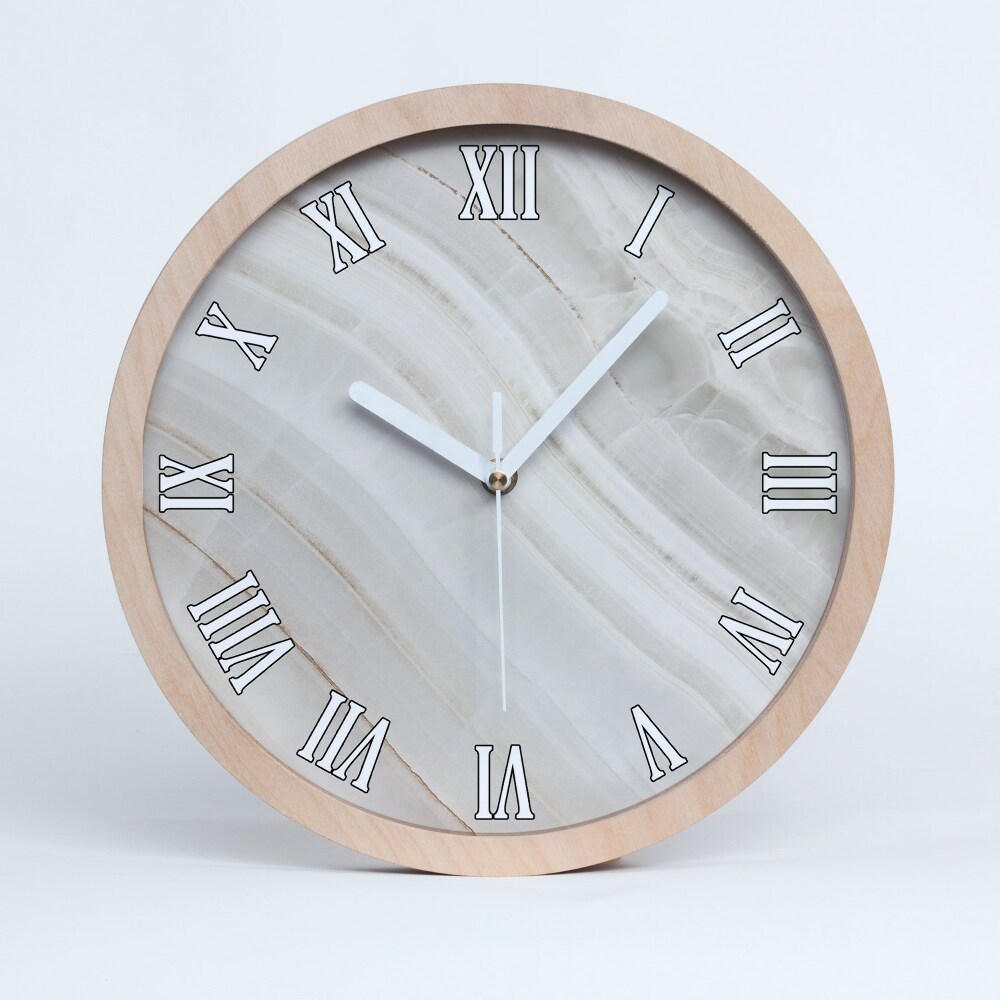 Zegar drewniany Marmurowa tekstura