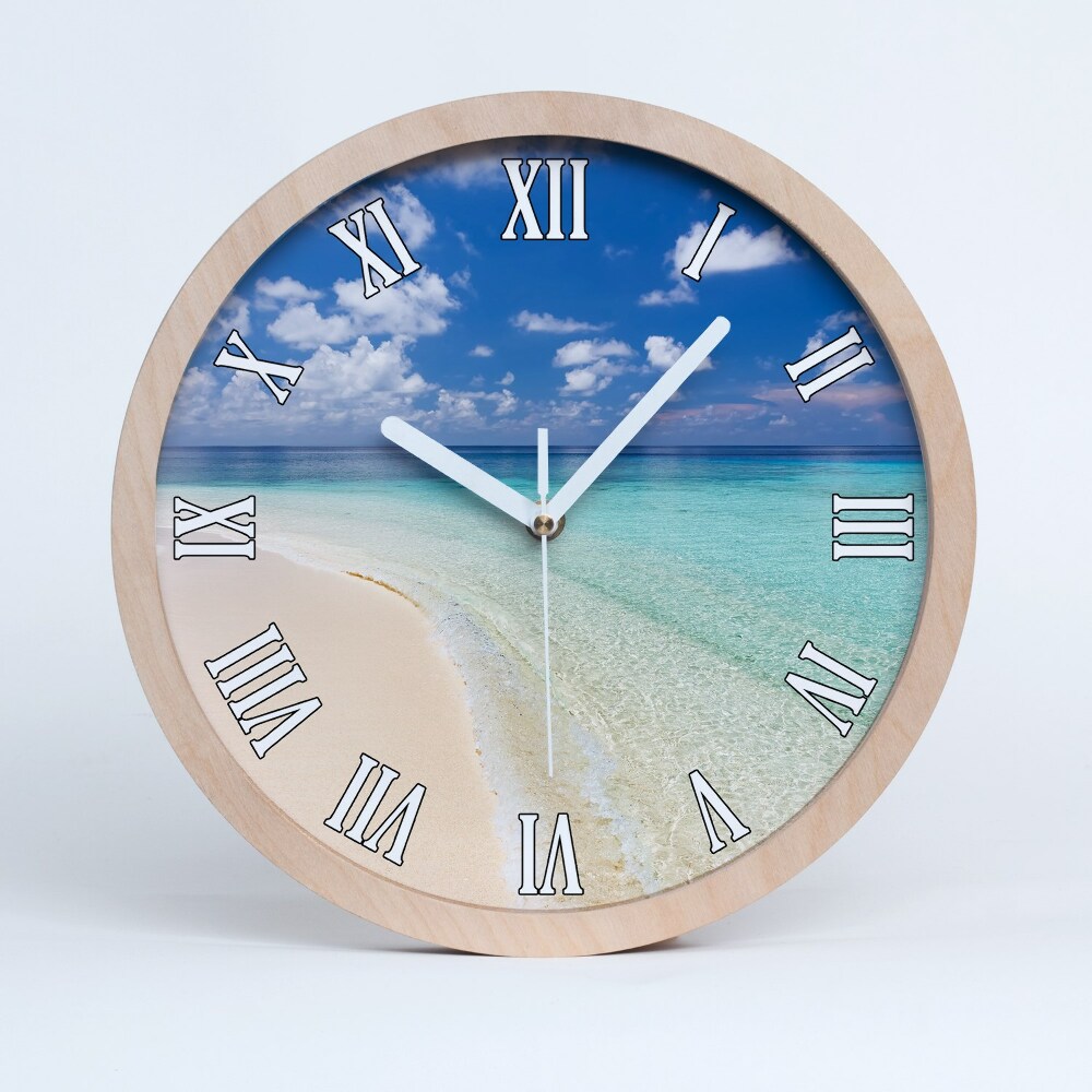 Nowoczesny zegar ścienny Plaża na malediwach