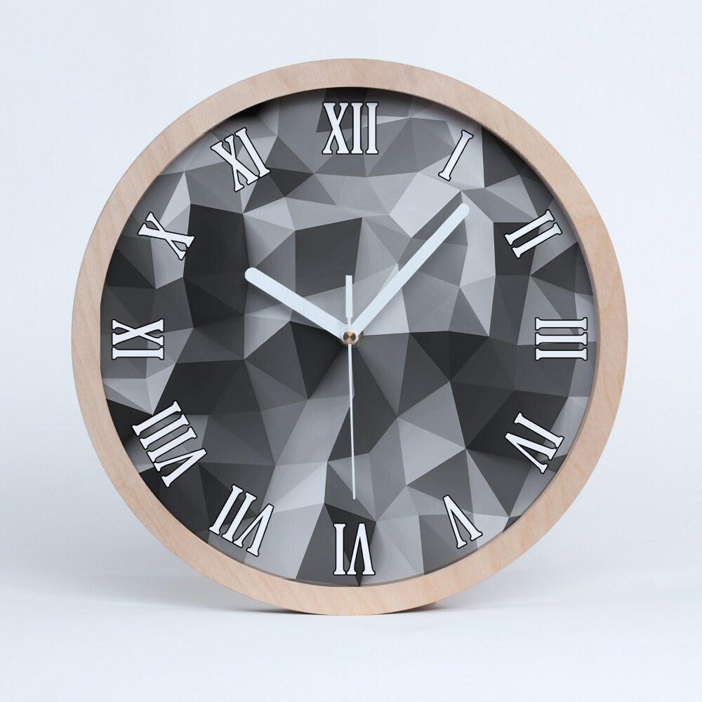Zegar ścienny drewniany Abstrakcja trójkąty