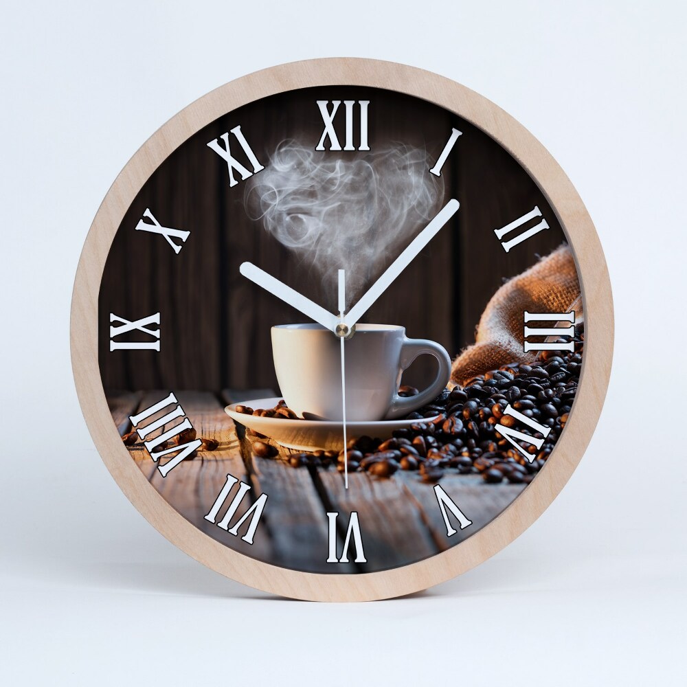 Zegar drewniany Filiżanka kawy